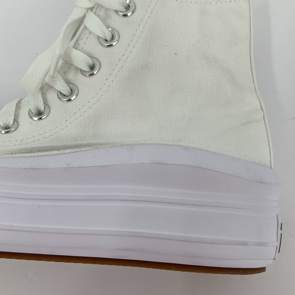 Converse All Star Chuck Taylor high top platform sneaker shoe white canvas 7 - Picture 9 of 9